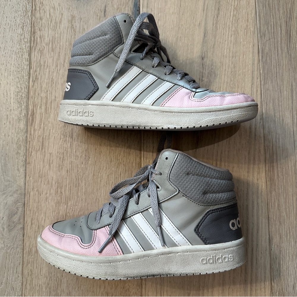 Adidas High Top Gray Pink Shoes